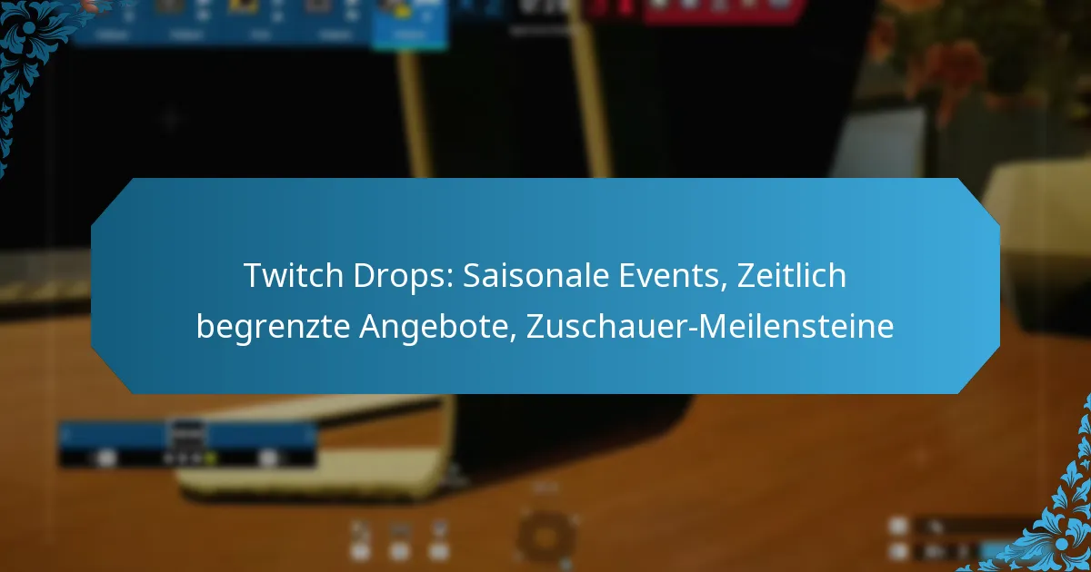 Twitch Drops: Saisonale Events, Zeitlich begrenzte Angebote, Zuschauer-Meilensteine